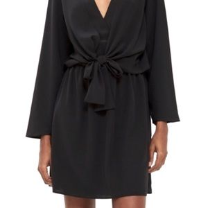 TopShop Tiffany Tie Knot Front Black Mini Dress -2